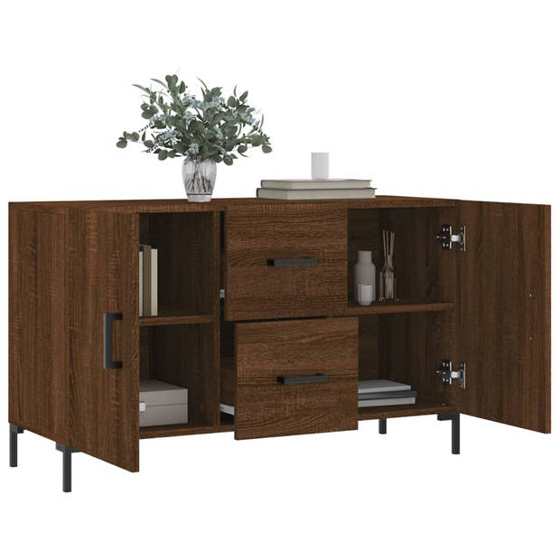 The Living Store Dressoir Bruineiken - 100 x 36 x 60 cm - Duurzaam bewerkt hout en metaal