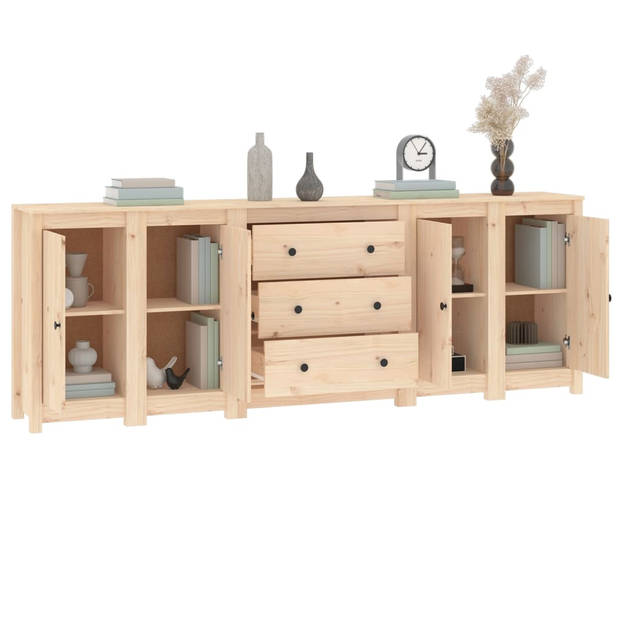 The Living Store Dressoir Grenenhout - 230 x 35 x 80 cm - Opbergruimte - Stevig blad