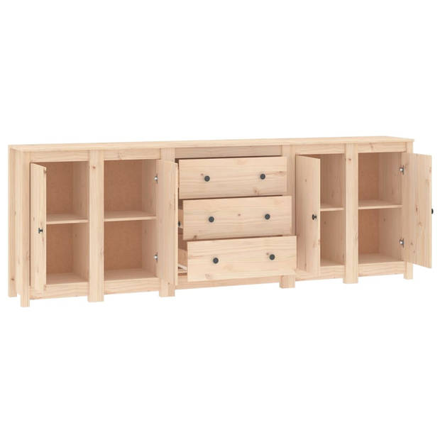 The Living Store Dressoir Grenenhout - 230 x 35 x 80 cm - Opbergruimte - Stevig blad