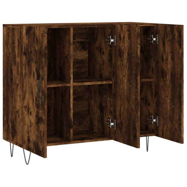 The Living Store Dressoir - Modern - Opbergkast - 90 x 34 x 80 cm - Gerookt eiken