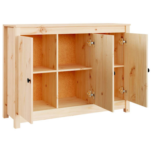 The Living Store Houten Dressoir - Massief Grenenhout - Bijzetkast - 100x35x74 cm - Multifunctioneel