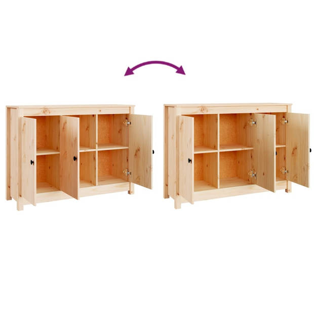 The Living Store Houten Dressoir - Massief Grenenhout - Bijzetkast - 100x35x74 cm - Multifunctioneel