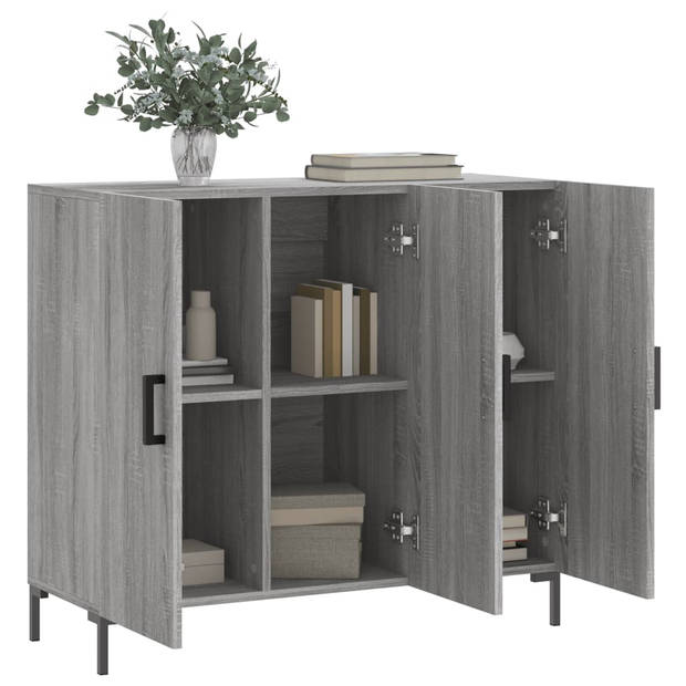 The Living Store Dressoir Sonoma Eiken - 90 x 34 x 80 cm - Duurzaam bewerkt hout en metaal