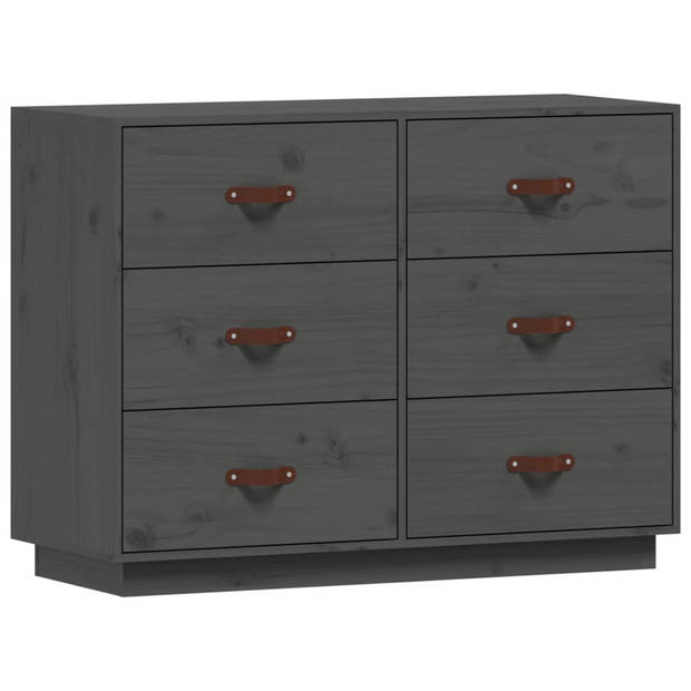 The Living Store Houten Dressoir - Massief Grenenhout - 100 x 40 x 75 cm - Grijs