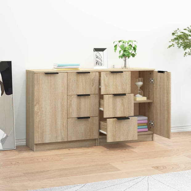 The Living Store Dressoir - Dressoirs - 60 x 30 x 70 cm - Sonoma eiken