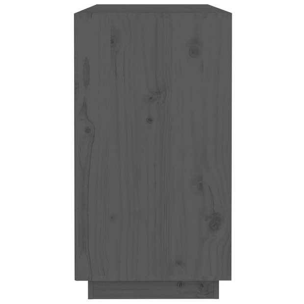 The Living Store Dressoir Massief Grenenhout - Grijs - 100 x 40 x 75 cm - Opbergruimte en Stevig Blad