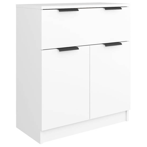 The Living Store Dressoirs - Dressoir - 60x30x70 cm - wit bewerkt hout