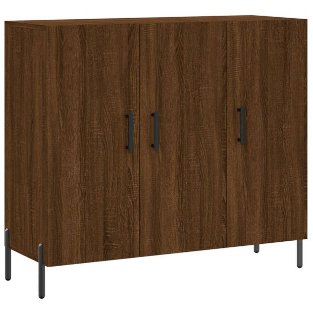 The Living Store Dressoir - Bruineiken - 90 x 34 x 80 cm - Duurzaam hout en metaal