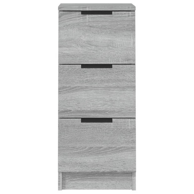 The Living Store Dressoir - - Bijzetkast - 30 x 30 x 70 cm - Ken- Grijs Sonoma eiken - Bewerkt hout