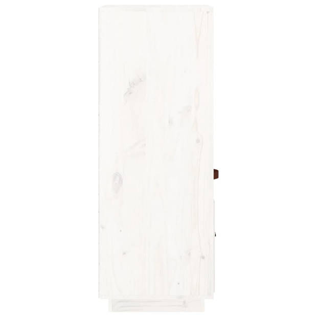 vidaXL Hoge kast 34x40x108,5 cm massief grenenhout wit