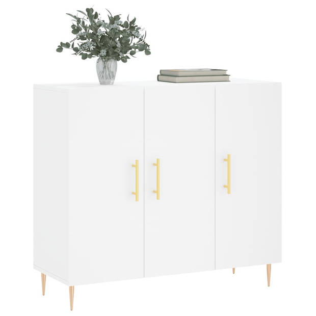 The Living Store Dressoir - naam - - 90 x 34 x 80 cm - Wit