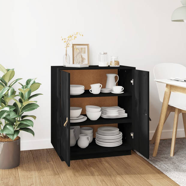 The Living Store Houten Dressoir - Bijzetkast - 65.5 x 40 x 75 cm - Zwart