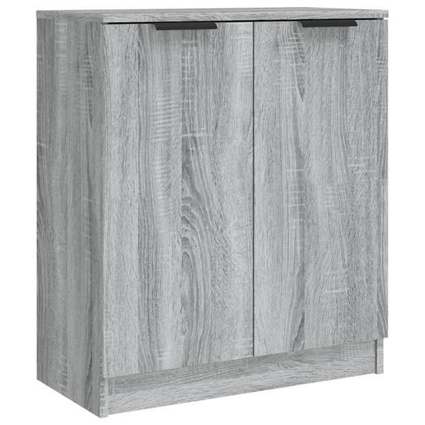 The Living Store Dressoir - - 2 stuks - Grijs Sonoma Eiken - Bewerkt Hout - 60x30x70 cm