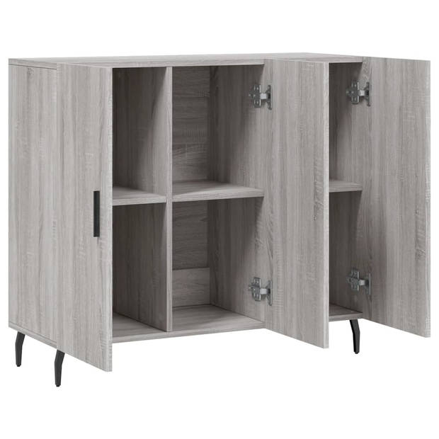 The Living Store Dressoir - 90 x 34 x 80 cm - Grijs sonoma eiken