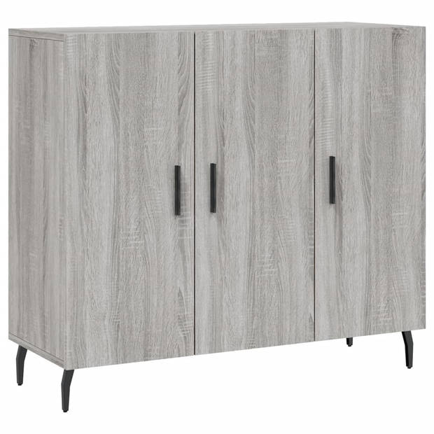 The Living Store Dressoir - 90 x 34 x 80 cm - Grijs sonoma eiken