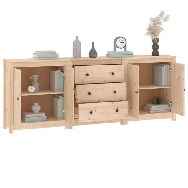 The Living Store Dressoir - Grenenhout - 210 x 35 x 80 cm - Opbergruimte - Stevig blad