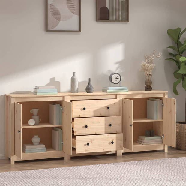 The Living Store Dressoir - Grenenhout - 210 x 35 x 80 cm - Opbergruimte - Stevig blad