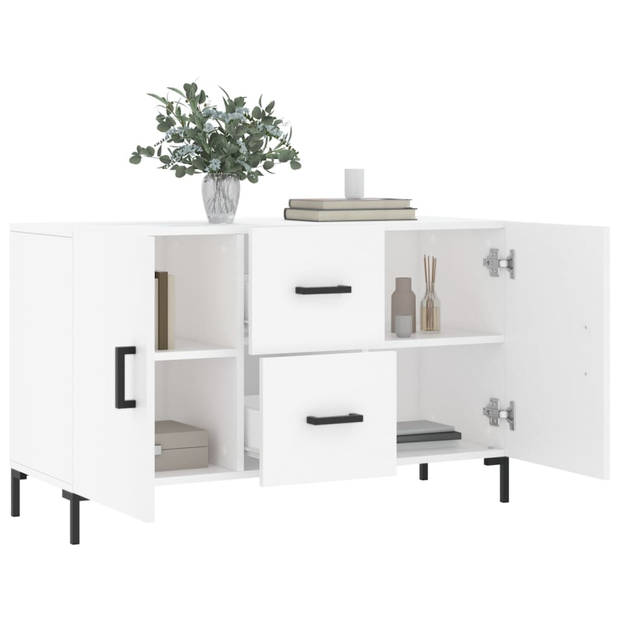 The Living Store Dressoir Modern - Hout en Metaal - 100 x 36 x 60 cm - Wit