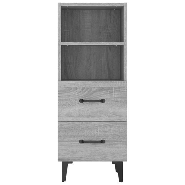 vidaXL Dressoir 34,5x34x90 cm bewerkt hout grijs sonoma eikenkleurig