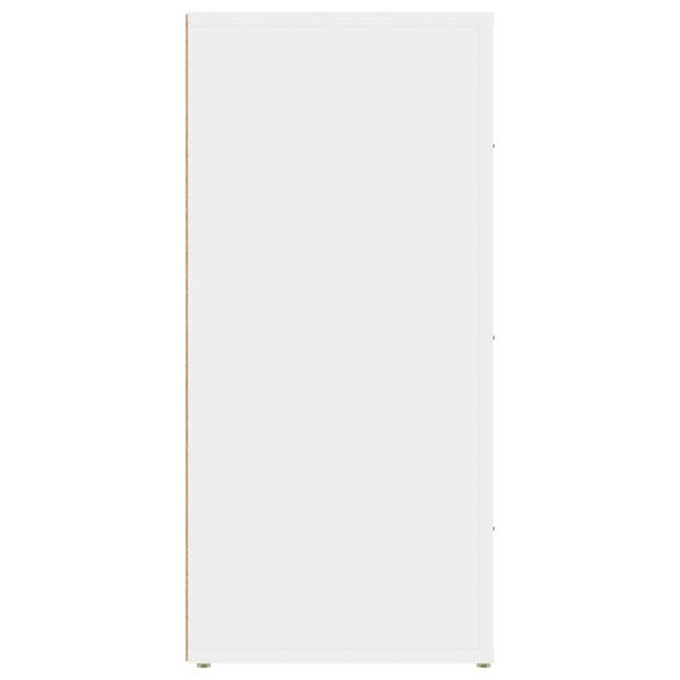 The Living Store Dressoir Wit 3 Lades - 40 x 33 x 70 cm - Bewerkt Hout