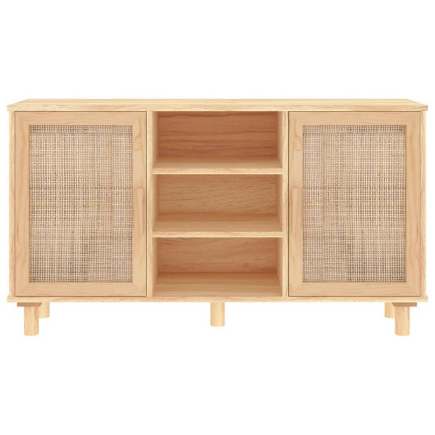 The Living Store Dressoir Meubel - 105 x 30 x 60 cm - Bruin hout en rattan