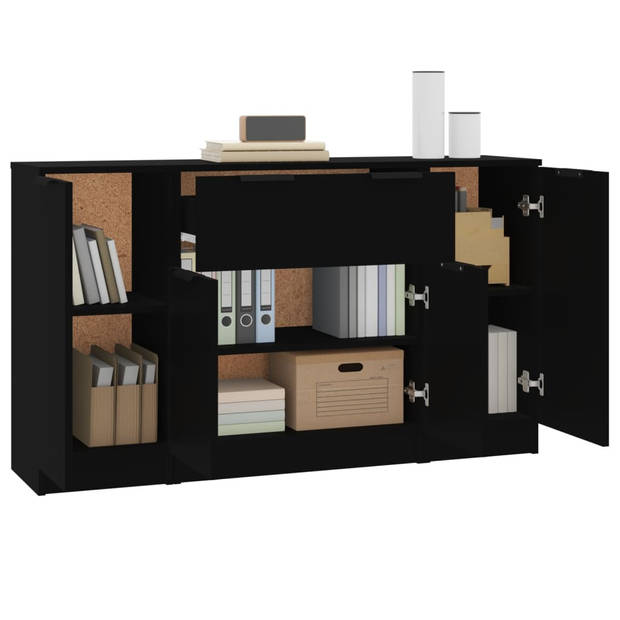 The Living Store Dressoir - Minimalistisch - Kast - 30x30x70 cm - Zwart