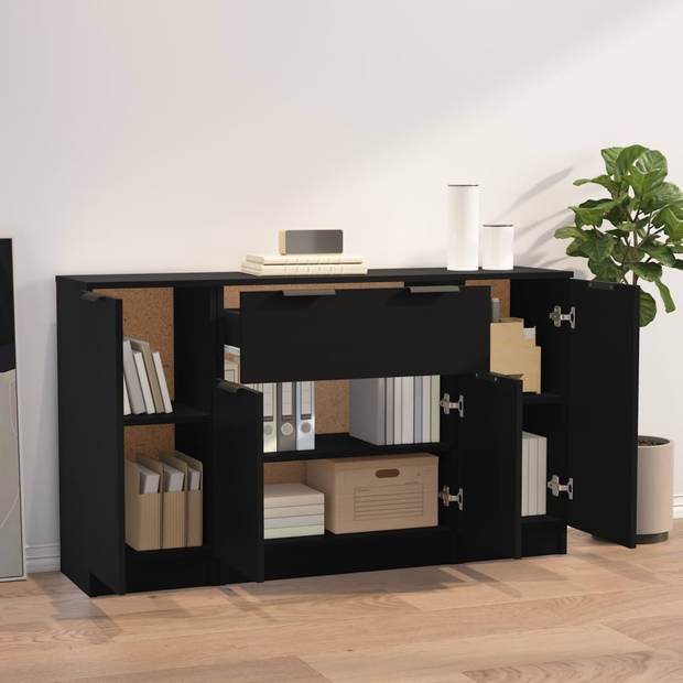 The Living Store Dressoir - Minimalistisch - Kast - 30x30x70 cm - Zwart