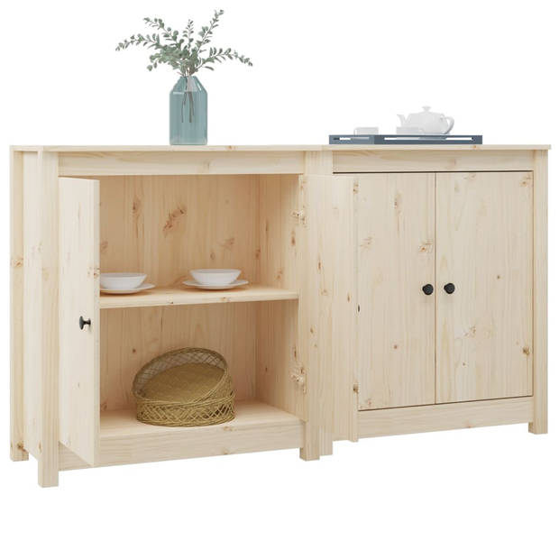 The Living Store Dressoir Grenenhout - Bijzetkast - 70x35x80 cm - Ruime opbergruimte - Stevig blad