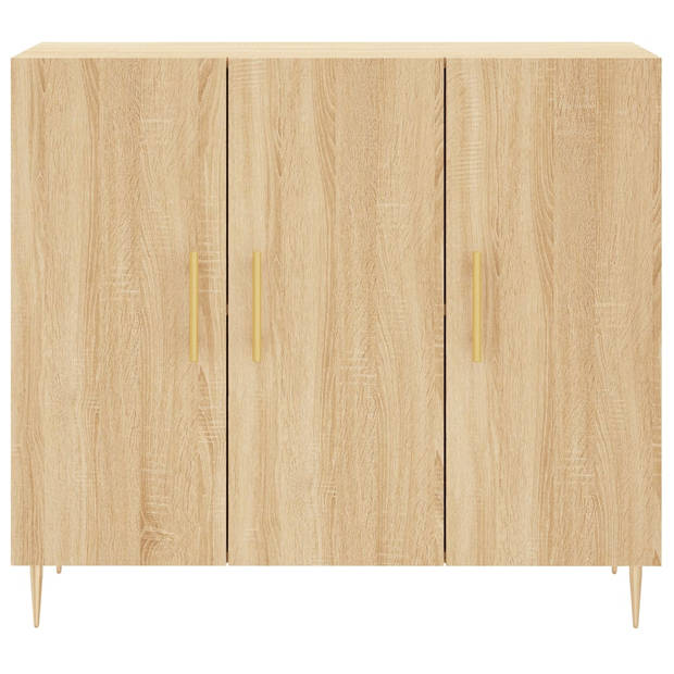 vidaXL Dressoir 90x34x80 cm bewerkt hout sonoma eikenkleurig