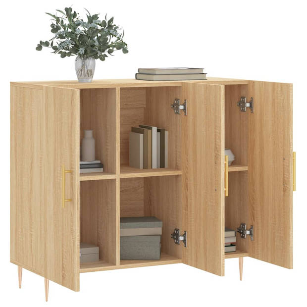 vidaXL Dressoir 90x34x80 cm bewerkt hout sonoma eikenkleurig