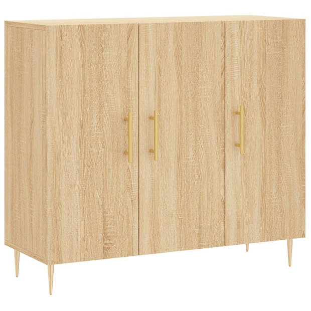 The Living Store Dressoir - Sonoma Eiken - 90 x 34 x 80 cm - Duurzaam hout en metaal