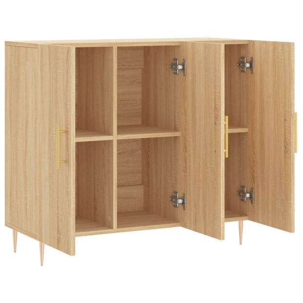 The Living Store Dressoir - Sonoma Eiken - 90 x 34 x 80 cm - Duurzaam hout en metaal