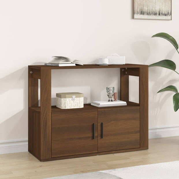 The Living Store Bruineiken Dressoir - Bijzetkast - 80 x 30 x 60 cm - Stijlvol design