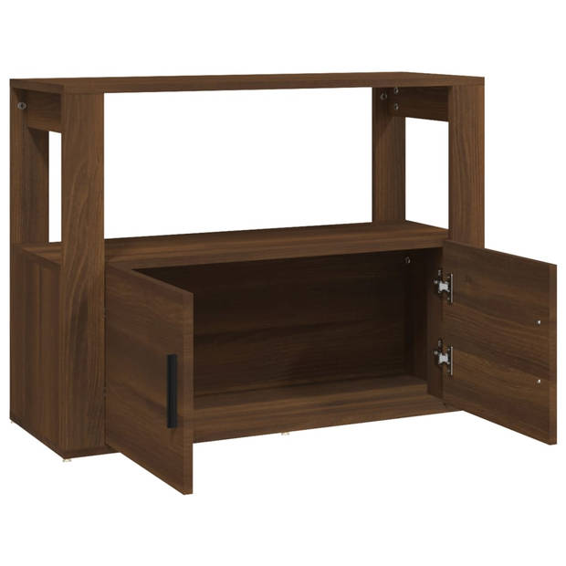 The Living Store Bruineiken Dressoir - Bijzetkast - 80 x 30 x 60 cm - Stijlvol design