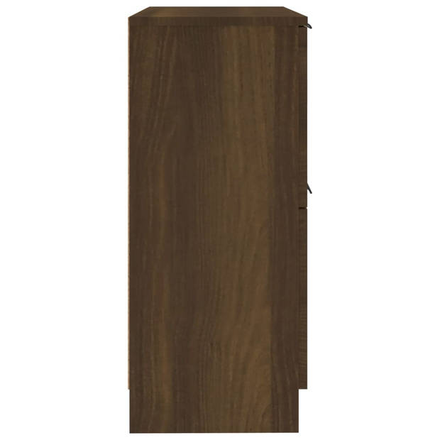 vidaXL Dressoirs 2 st 30x30x70 cm bewerkt hout bruineikenkleurig