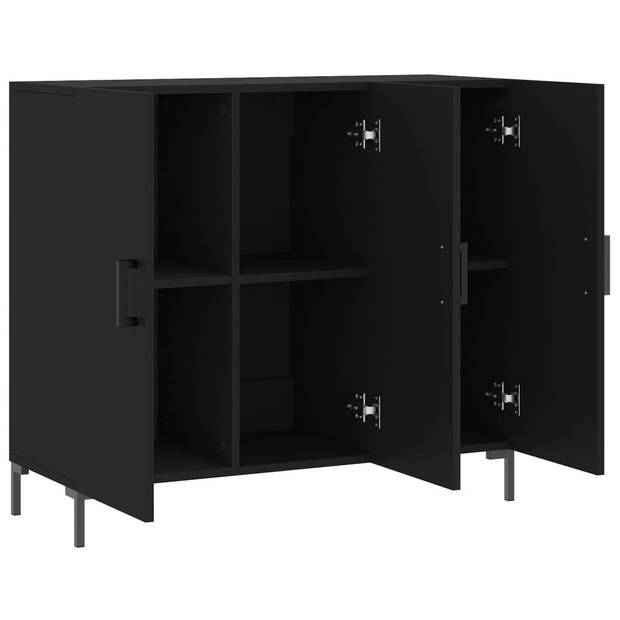 The Living Store Dressoir - Modern - Opbergkast - 90 x 34 x 80 cm - Zwart