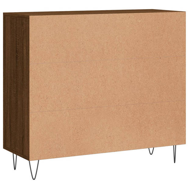 The Living Store Dressoir - Modern - Meubelen - Afmeting- 90 x 34 x 80 cm - Ken- Bruineiken