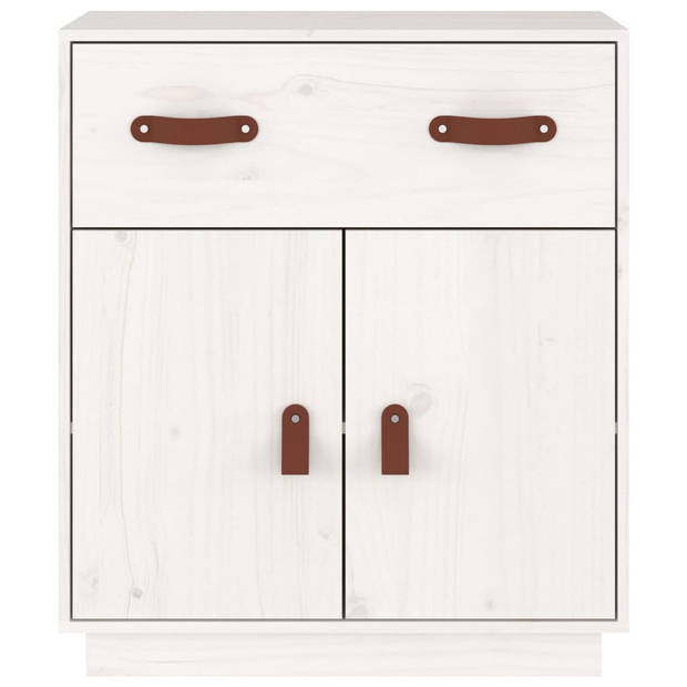 The Living Store Dressoir Massief Grenenhout - Opbergkast - Wit - 65.5 x 40 x 75 cm