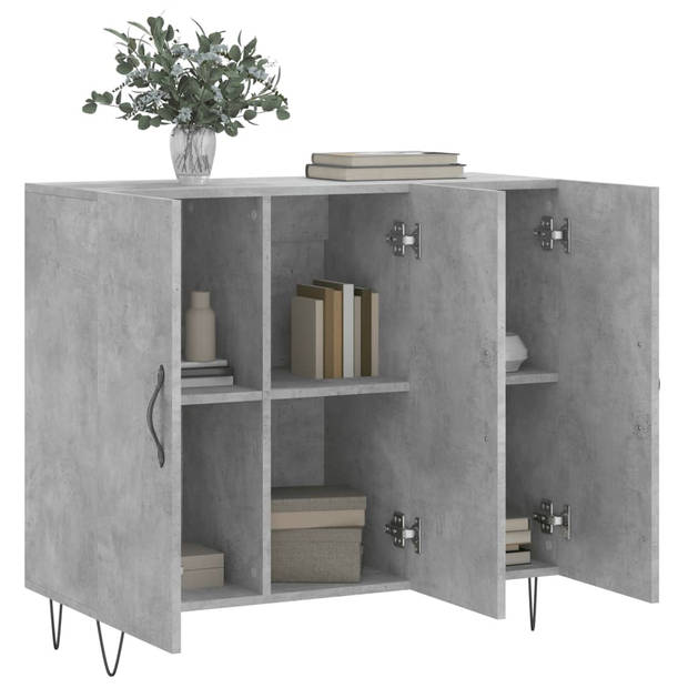 The Living Store Dressoir - 90 x 34 x 80 cm - Betongrijs