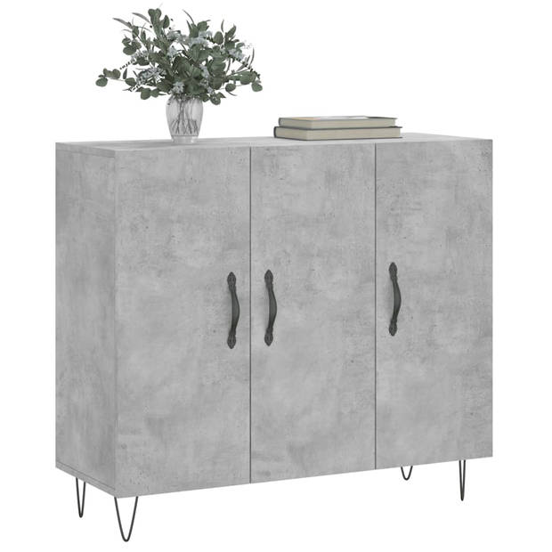 The Living Store Dressoir - 90 x 34 x 80 cm - Betongrijs