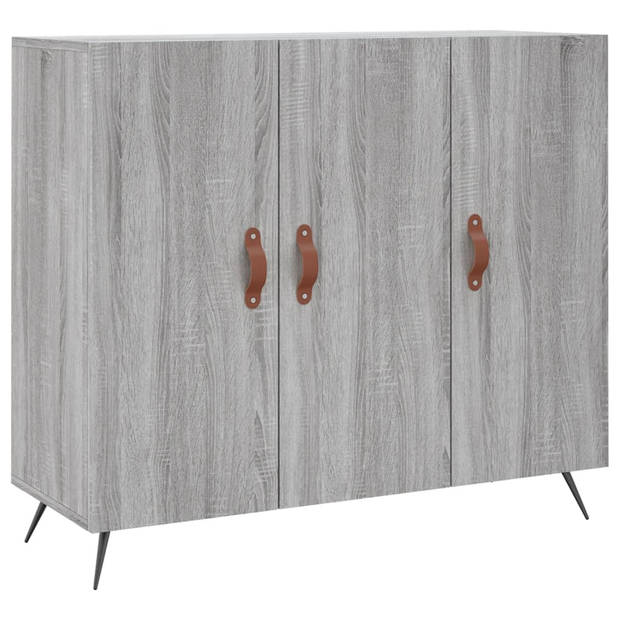 The Living Store Dressoir - Modern - Meubelen - 90 x 34 x 80 cm - Grijs sonoma eiken