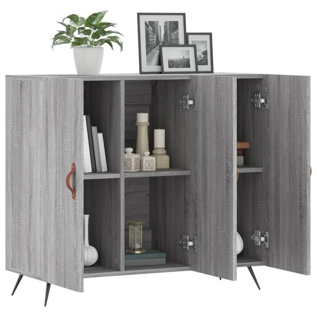 The Living Store Dressoir - Modern - Meubelen - 90 x 34 x 80 cm - Grijs sonoma eiken