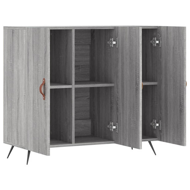 The Living Store Dressoir - Modern - Meubelen - 90 x 34 x 80 cm - Grijs sonoma eiken