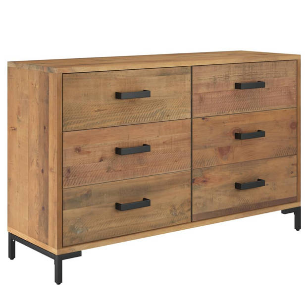 The Living Store Dressoir Vintage Industrieel - 110x35x70 cm - Gerecycled Grenenhout