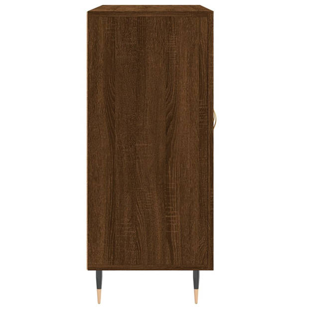 The Living Store-Dressoir-90x34x80-cm-bewerkt-hout-bruineikenkleurig - Keukenkast