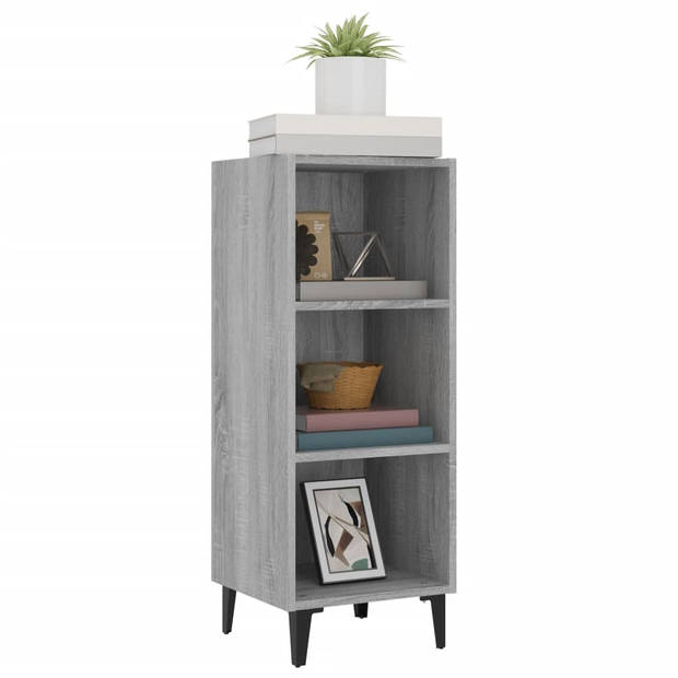 The Living Store Dressoir Industriële Stijl - 34.5 x 32.5 x 90 cm - Grijs Sonoma Eiken