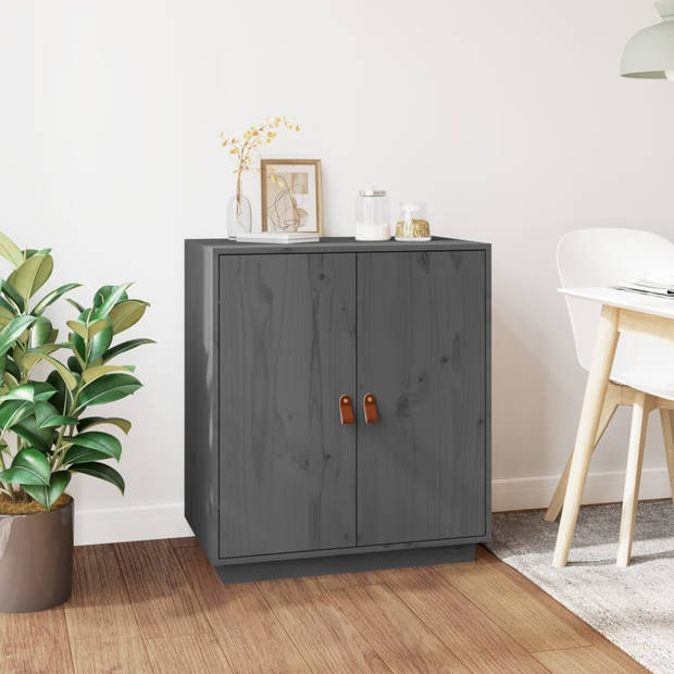 The Living Store Dressoir - - Bijzetkast - 65.5 x 40 x 75 cm - Grijs massief grenenhout