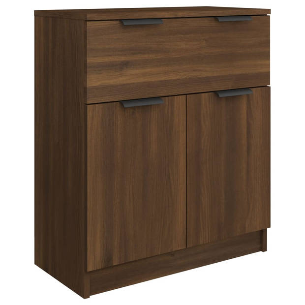 The Living Store Dressoir - Bruineiken - Set van 2 dressoirs (60 x 30 x 70 cm) - Met lades - The Living Store