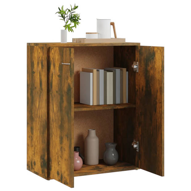 The Living Store Dressoir 60x30x75 cm bewerkt hout gerookt eikenkleurig - Keukenkast
