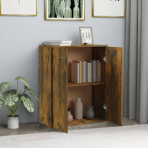 The Living Store Dressoir 60x30x75 cm bewerkt hout gerookt eikenkleurig - Keukenkast